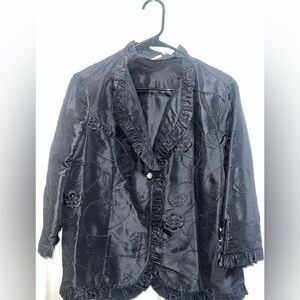 ♦️ Agora Gray Evening Wear Soutache Elegant Blazer L Ruffles Size L Used